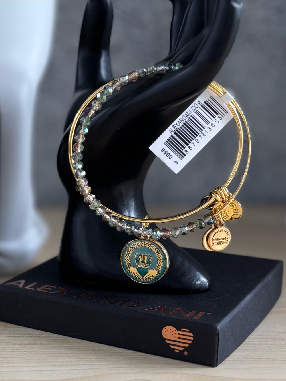 Alex & Ani Art Infusion Claddagh Bracelet Set Gold finish